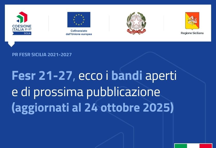 Avvisi aperti al 24 ottobre Pr Fesr 21-27__News