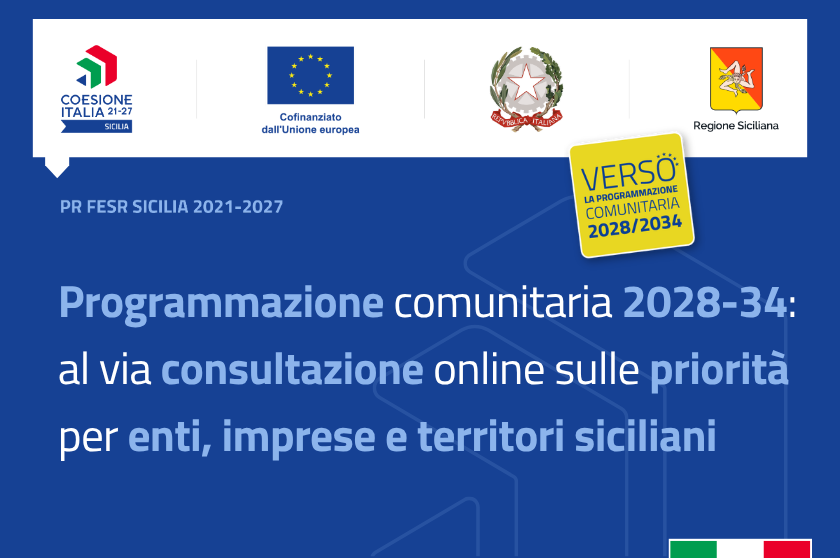 Programmazione 2028-2034 in Sicilia: al via consultazione online
